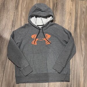 Under Armour Men's Charcoal Hoodie with Orange Logo